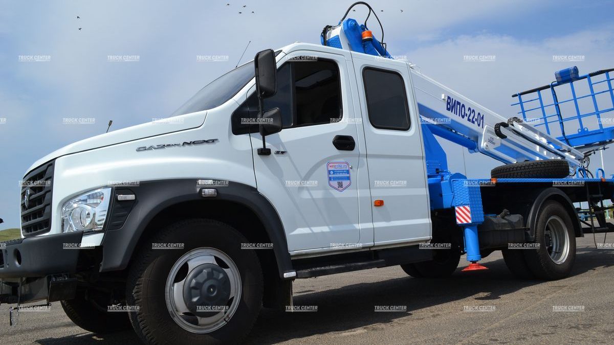 Автогидроподъемник АГП (автовышка) ВИПО-22-01 ГАЗ-С42R33 стрела за кабиной
