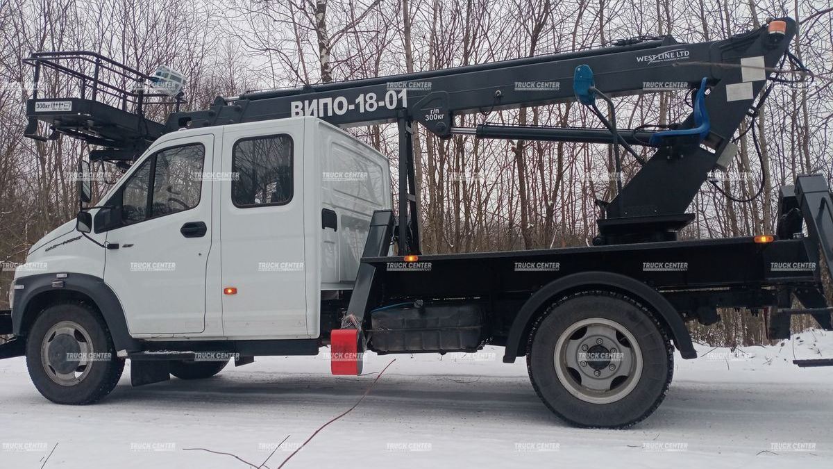 Автогидроподъемник АГП (автовышка) ВИПО-18-01 стрела над кабиной