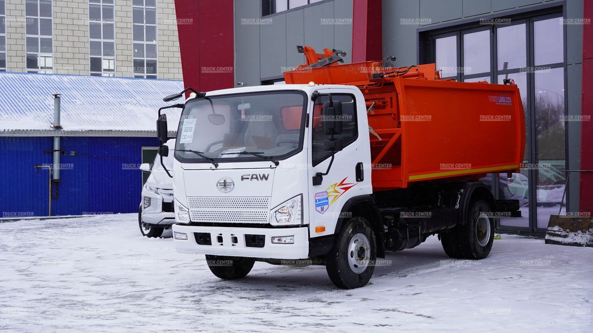 Мусоровоз с боковой загрузкой КО-440-2N объем кузова 9 м³ на шасси FAW