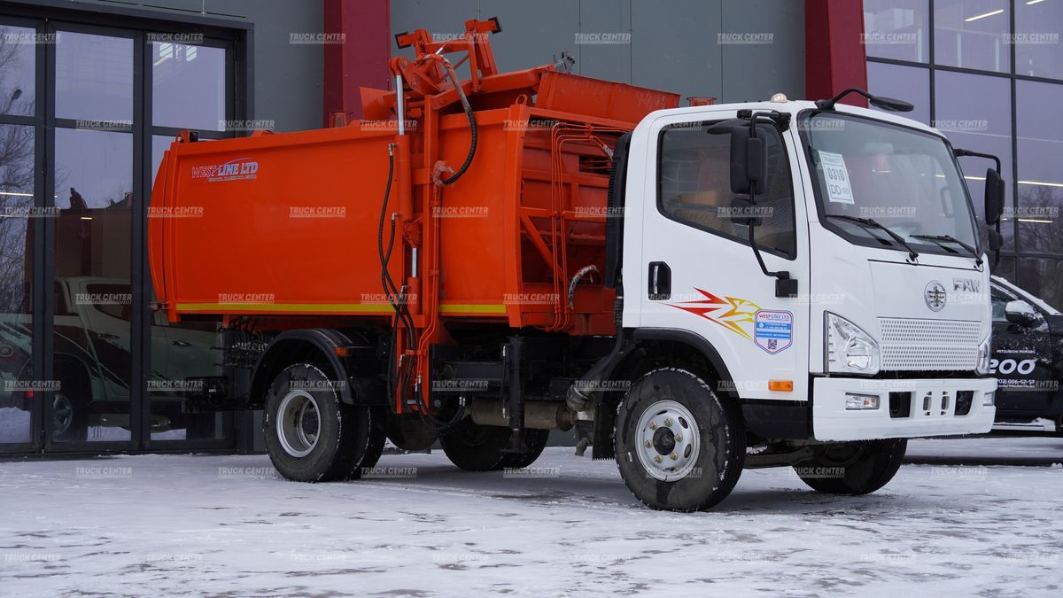 Мусоровоз с боковой загрузкой КО-440-2N объем кузова 9 м³ на шасси FAW