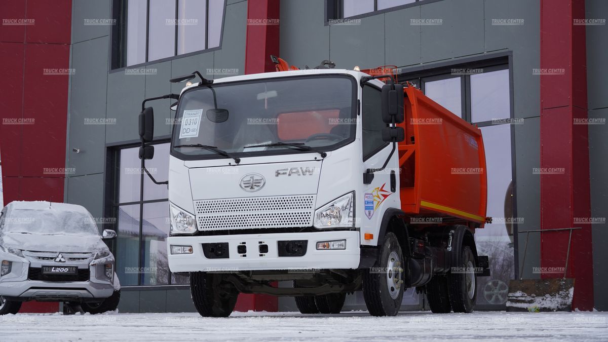 Мусоровоз с боковой загрузкой КО-440-2N объем кузова 9 м³ на шасси FAW