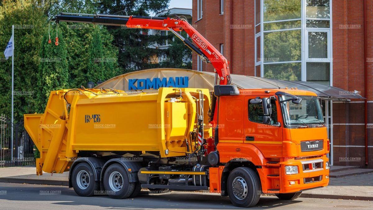 Мусоровоз с задней загрузкой и КМУ КО-456-20 объем кузова 16 м³