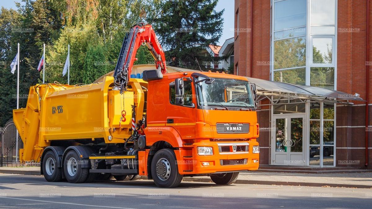 Мусоровоз с задней загрузкой и КМУ КО-456-20 объем кузова 16 м³
