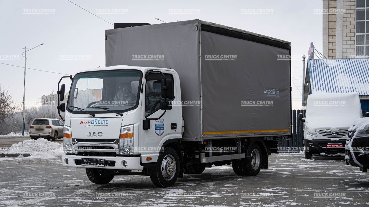 JAC N56 бортовой фургон с тентом (еврофургон)