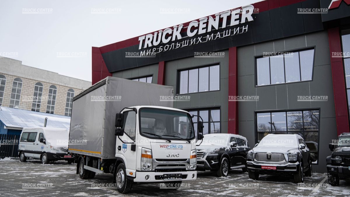 JAC N56 бортовой фургон с тентом (еврофургон)
