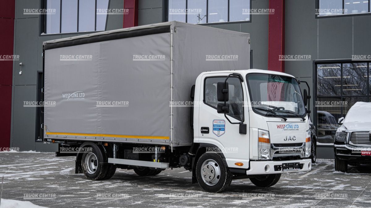 JAC N56 бортовой фургон с тентом (еврофургон)