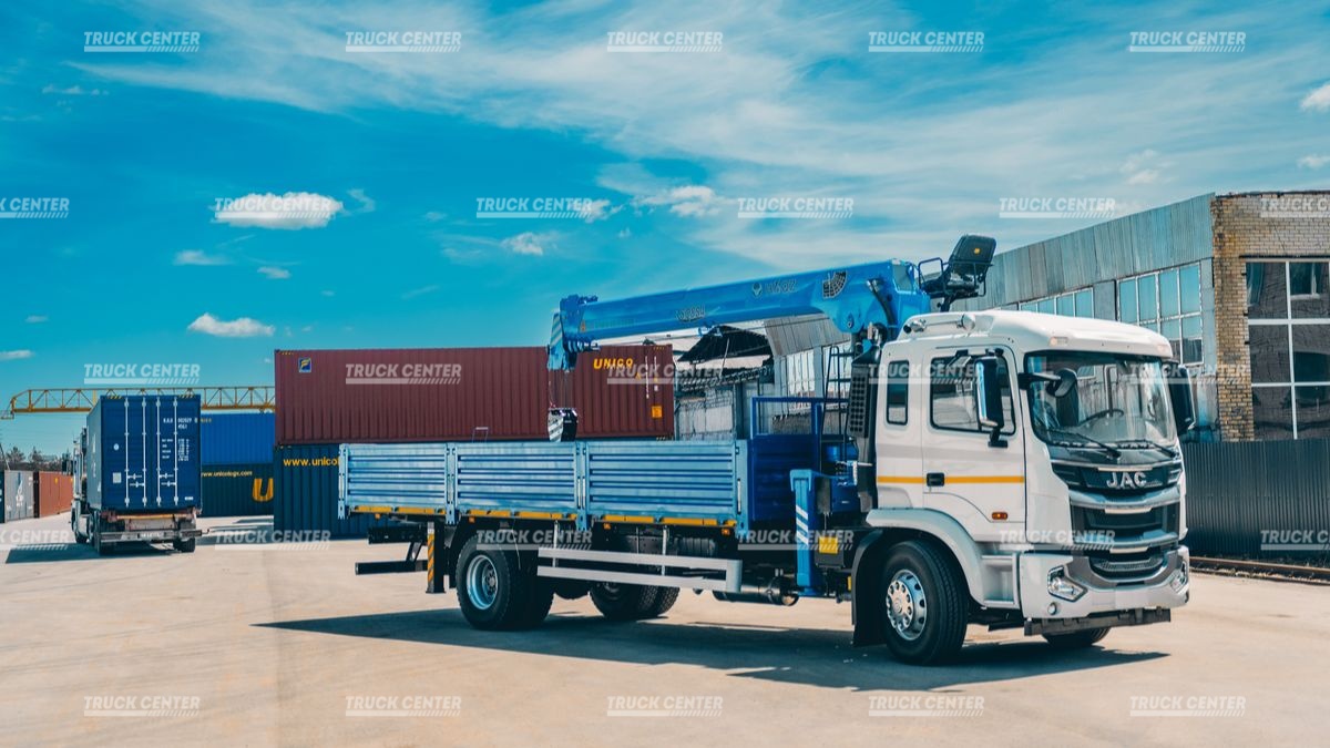 Кран-манипулятор Hubei SQ8S4 – 8 т. на бортовом автомобиле JAC N200