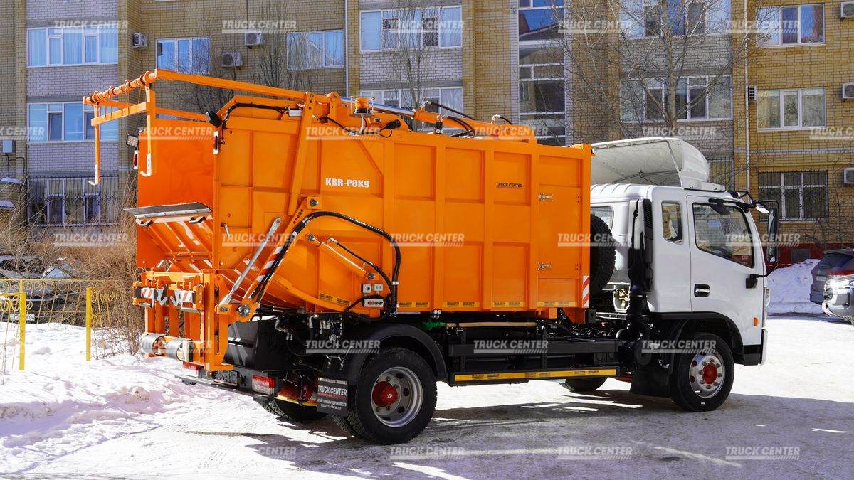 Мусоровоз с задней загрузкой KBR-P8К9 на шасси DONGFENG C120S объем кузова 8,7 м³